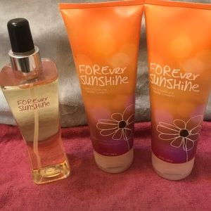 Forever sunshine body spray and lotion